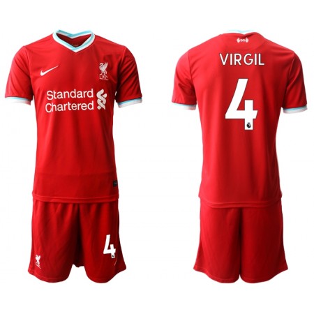 Liverpool Fotbollströjor Virgil van Dijk 4 Barn Hemma tröja 2020/21 Kortärmad